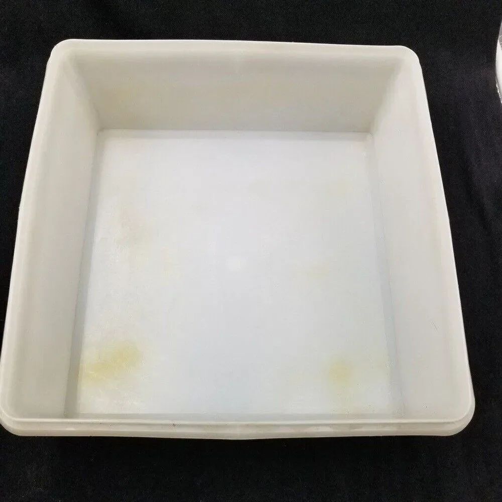 Vintage Tupperware Square Keeper 166-4 223 Sheer White Clear Plastic 2 Gallon